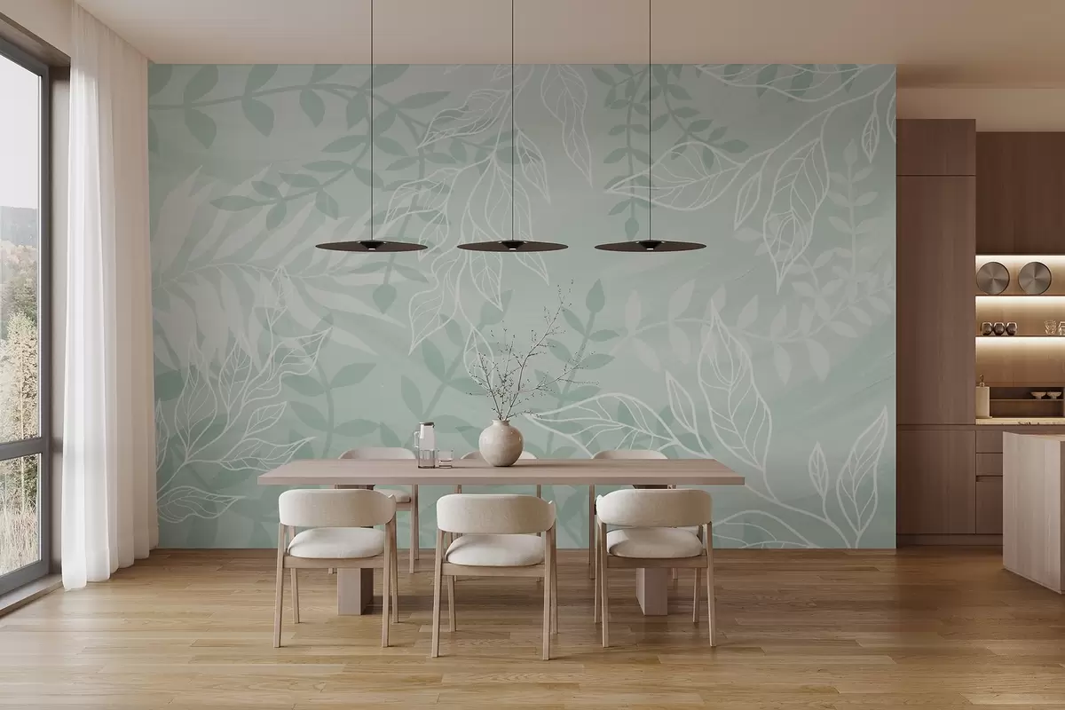 Fototapet Konturerade blad w03984v2