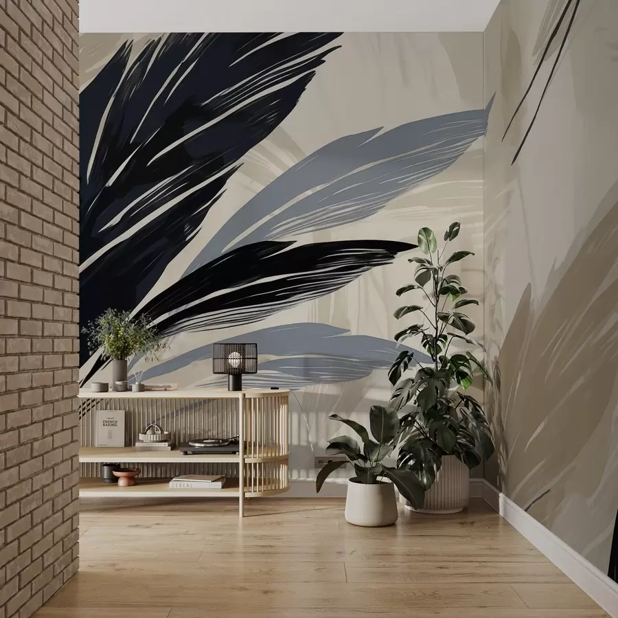 Fototapet Abstrakta flerfärgade fjädrar w04037v2