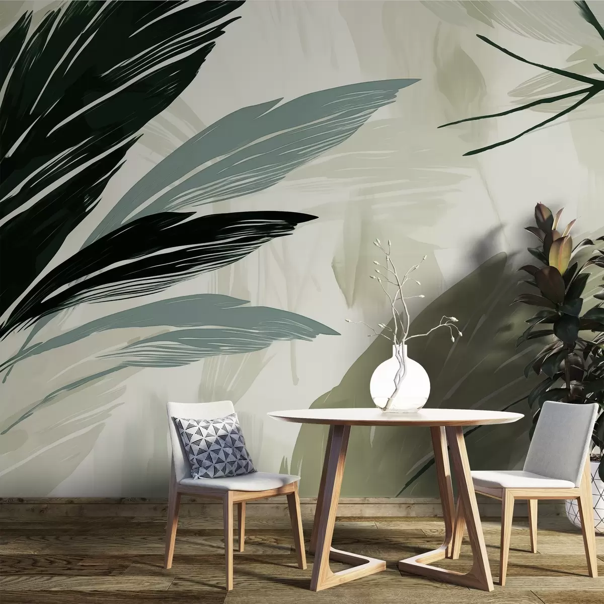 Fototapet Abstrakta flerfärgade fjädrar w04037v3