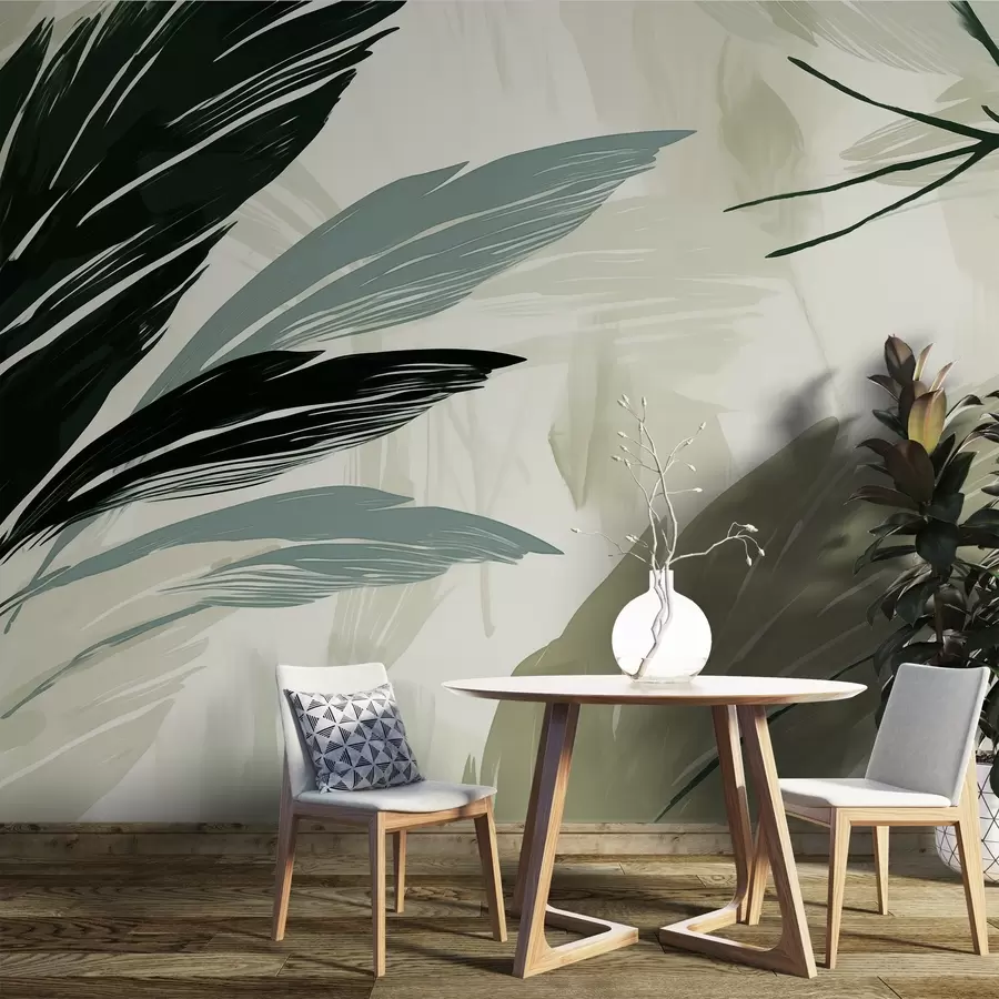 Fototapet Abstrakta flerfärgade fjädrar w04037v3