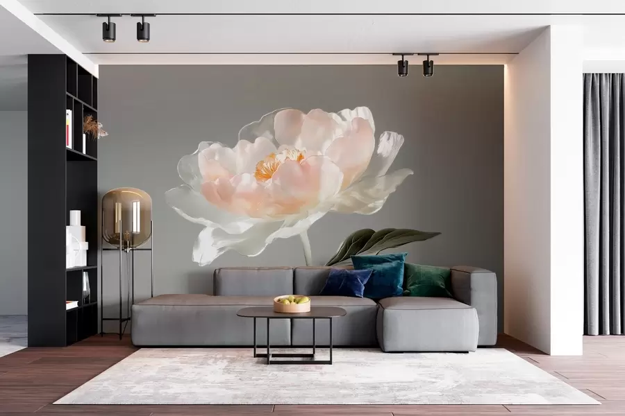 Fototapet stor blomma i glasstil w04030