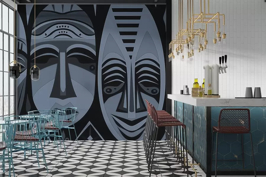 Fototapet Afrikanska masker w04043v1