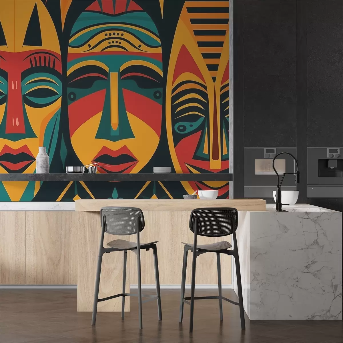 Fototapet Afrikanska masker w04043v2