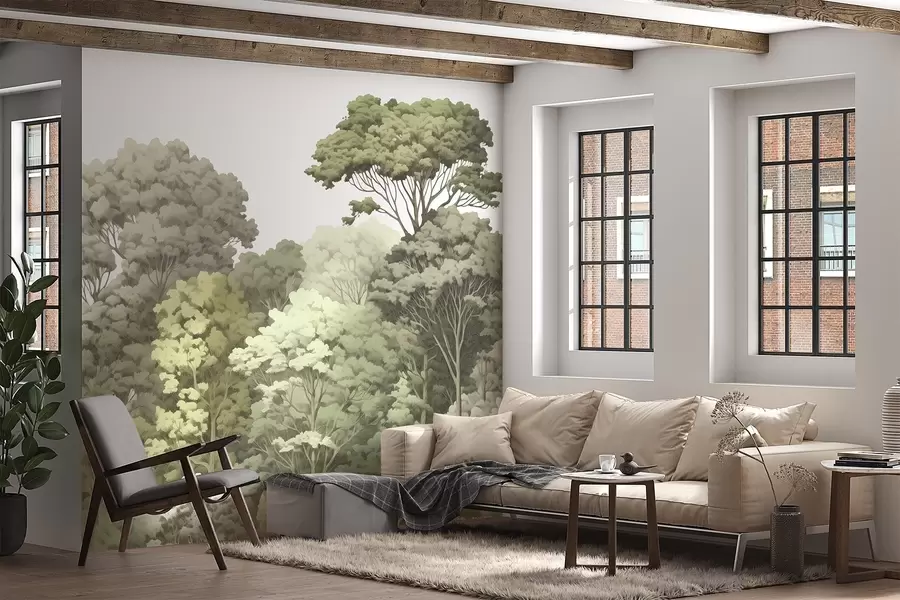 Fototapet Kronor i skogen w04044