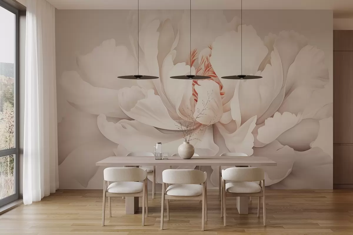 Fototapet Blommande pionknopp i pastellfärger w04061