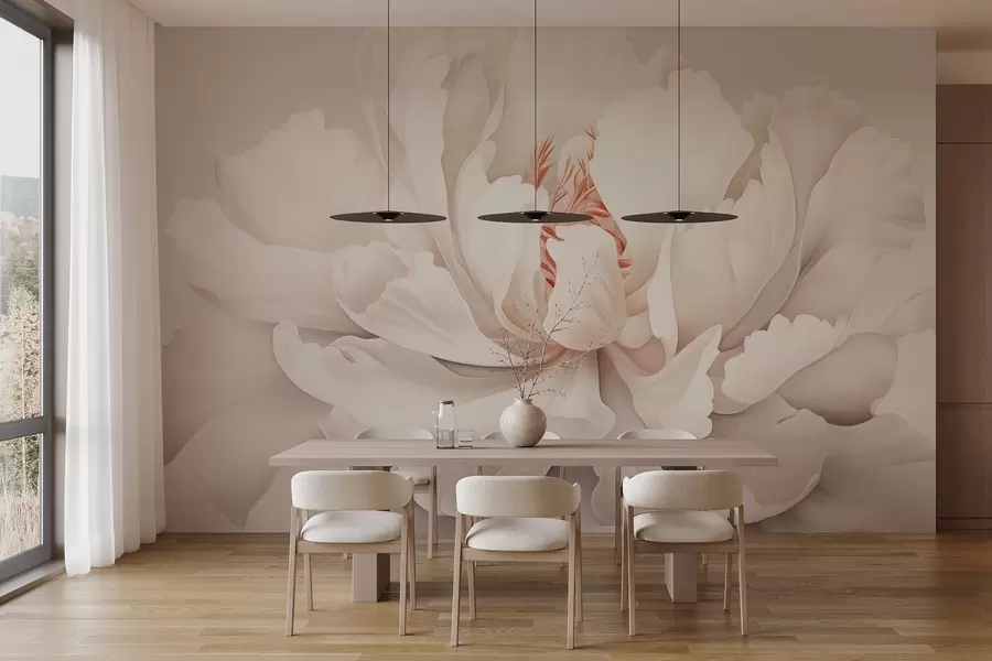 Fototapet Blommande pionknopp i pastellfärger w04061