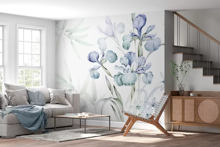 Fototapet Delikata irisar imitation av akvarell w03955