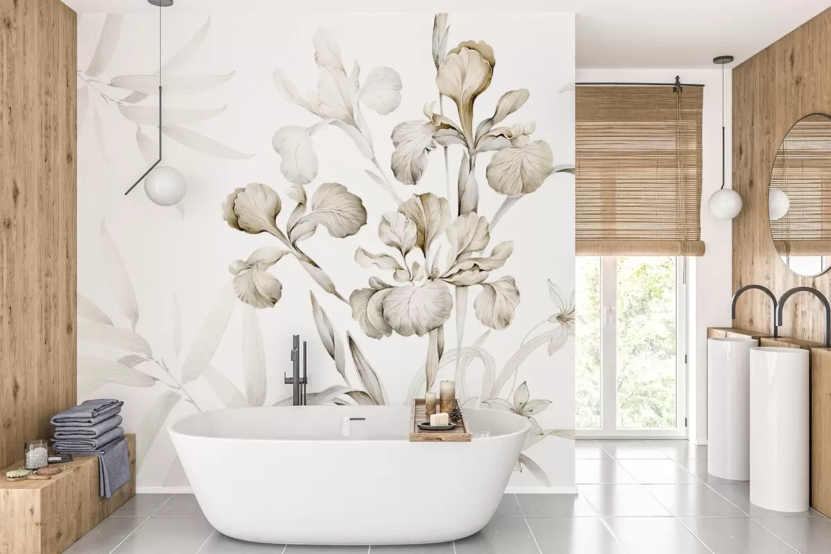 Fototapet Iris, nyanser av beige w03955v2