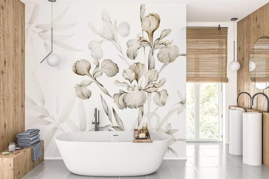 Fototapet Iris, nyanser av beige w03955v2