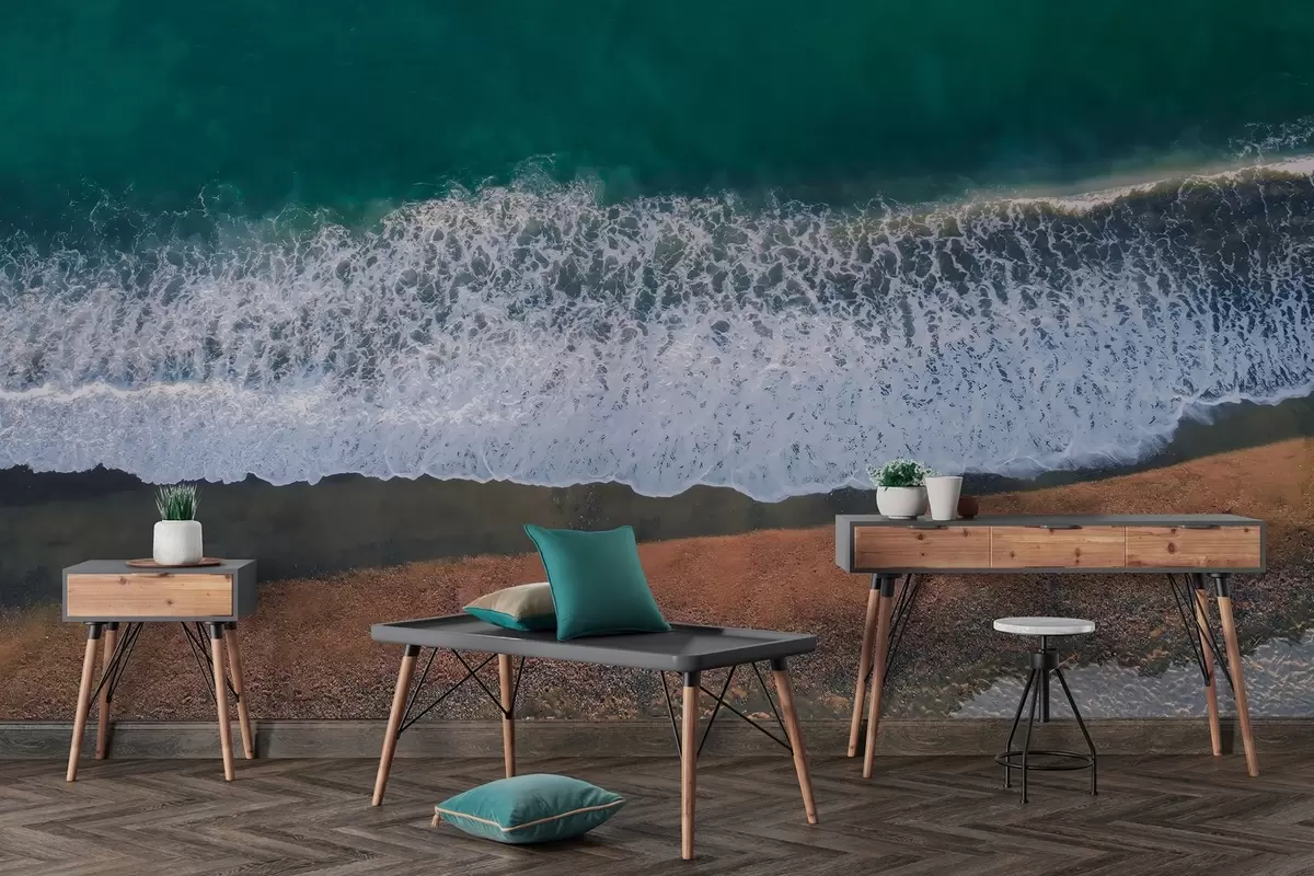 Fototapet Havets vågor, strand, luftfoto, realism, sommar w04095