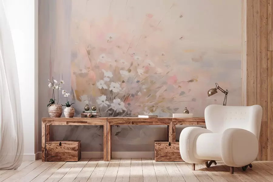 Fototapet Blomsterbukett vid fönstret imitation av målning w04101