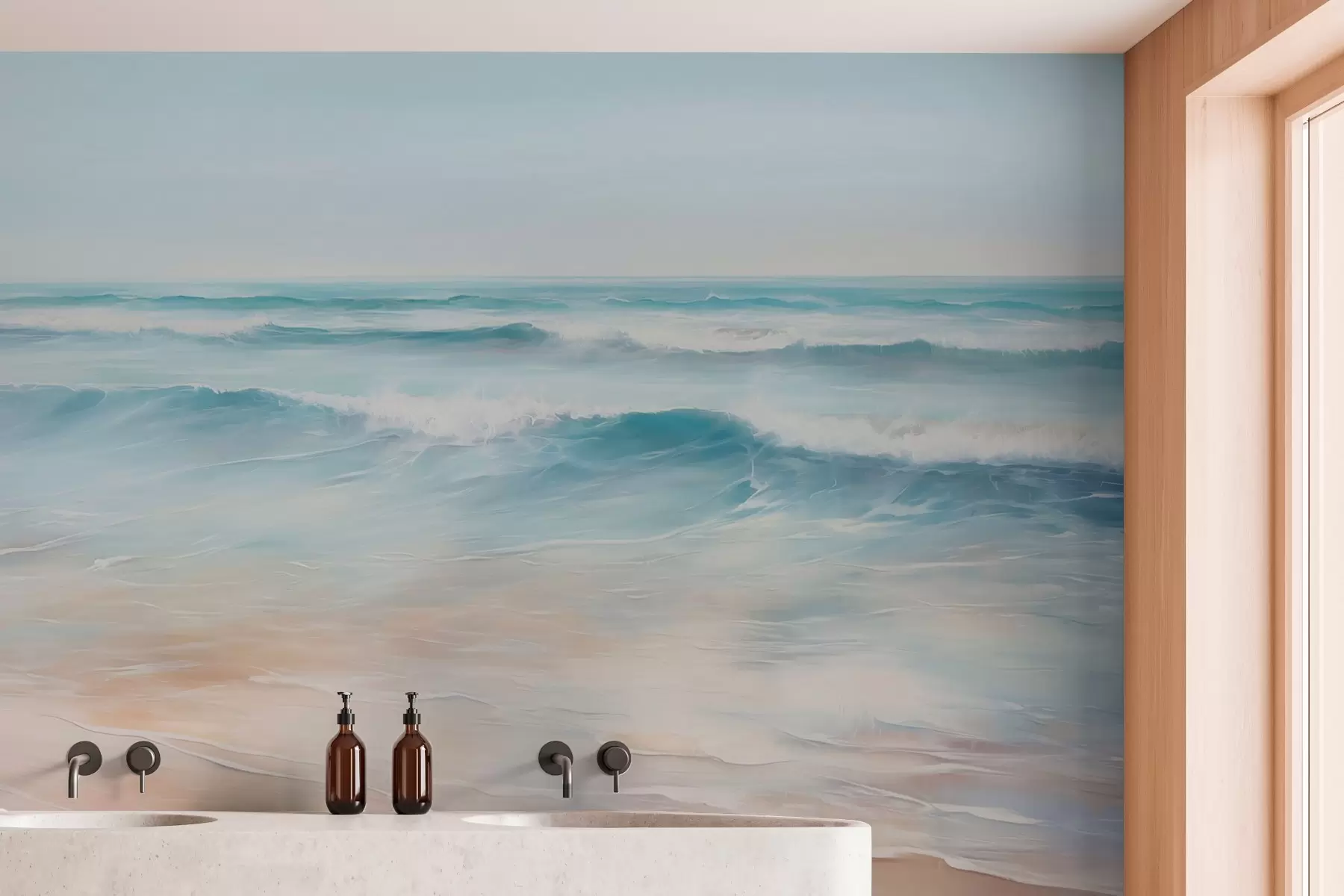 Fototapet Imitation av havslandskapsmålning w04103