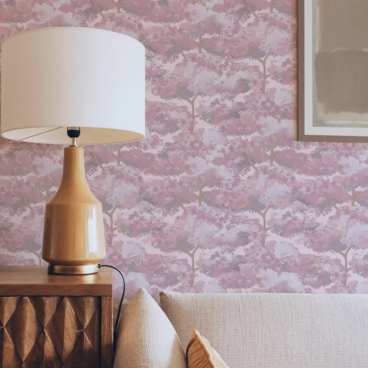 Bakgrund Djupblått landskap med träd i nattliga toner a00170v4