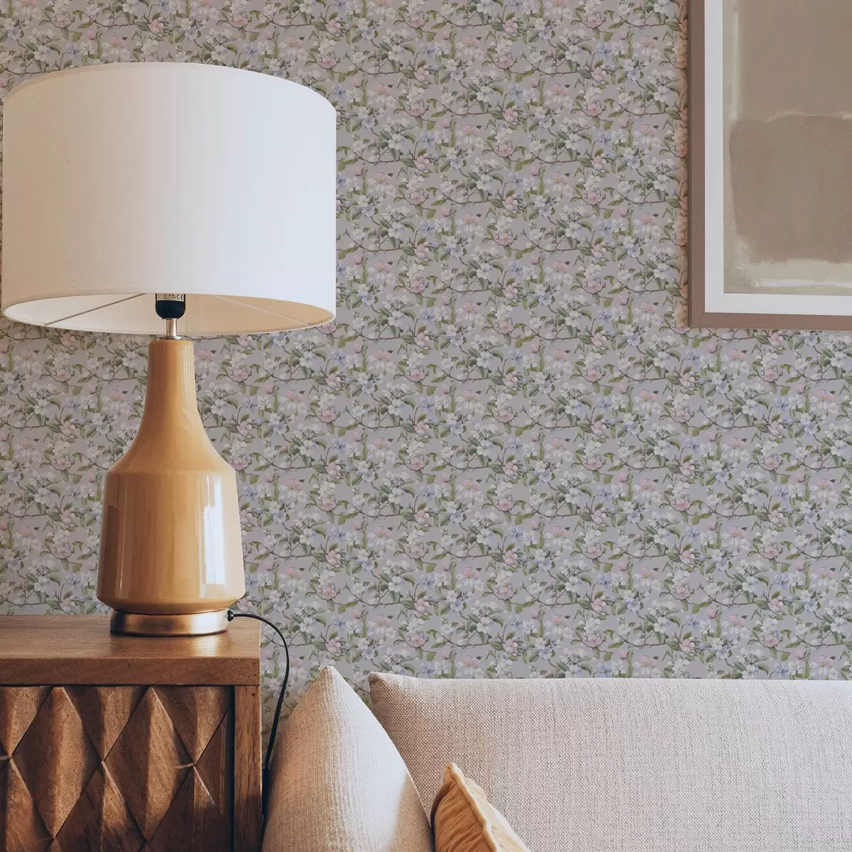 Bakgrund Pastellfärgad blommig diagonal i stil med renässanstextil a00205