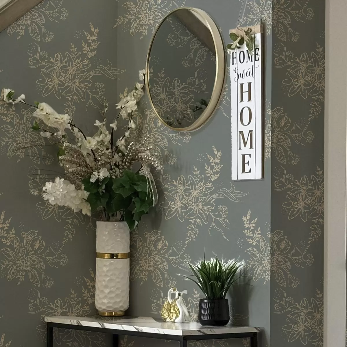 Bakgrund Konturblommor på blågrå bakgrund, elegant botaniskt mönster a00226