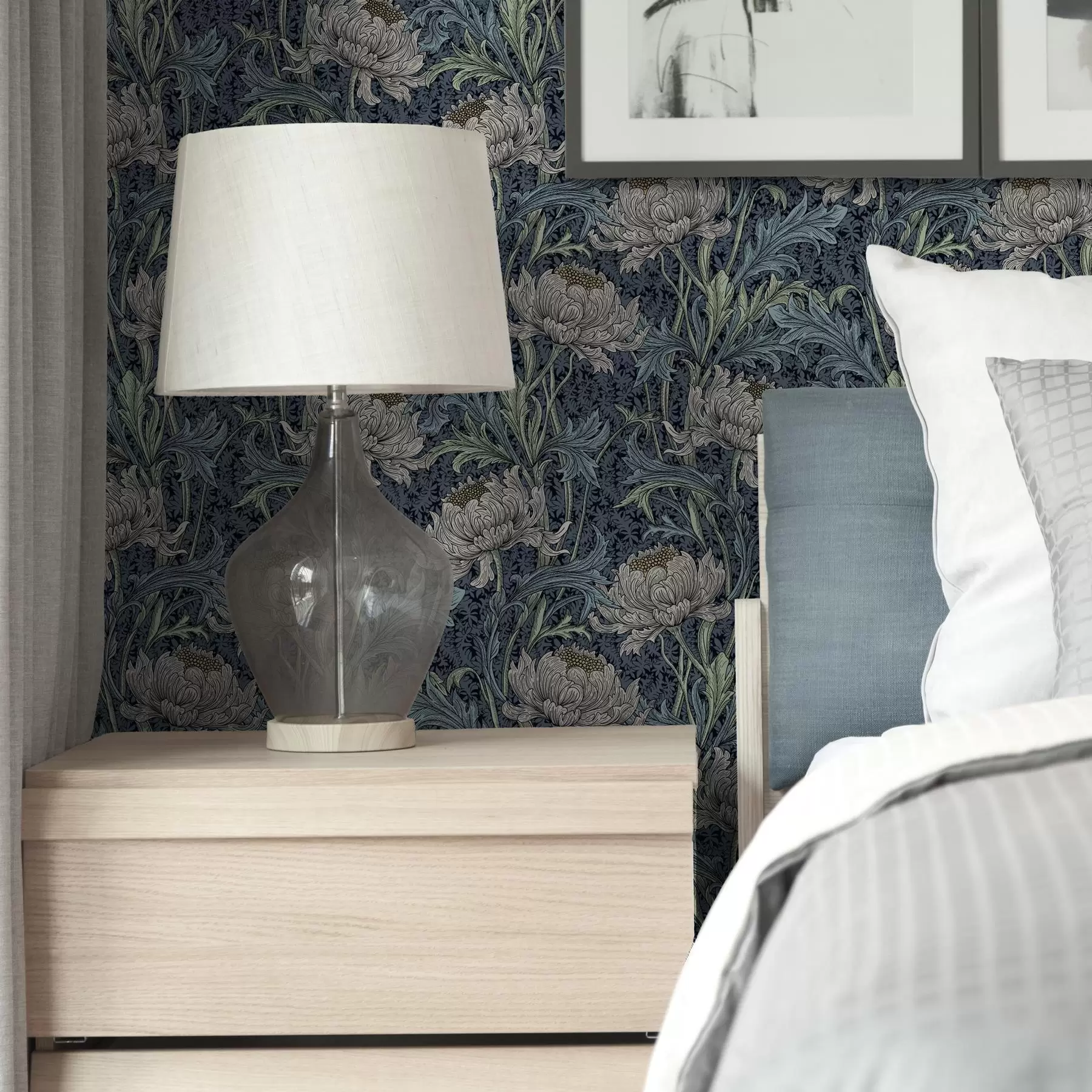 Fototapet Vintagepioner på en mörk bakgrund, gotisk blommig stil a00233