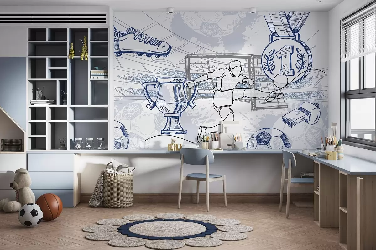 Fototapet Fotbollsattribut w04108