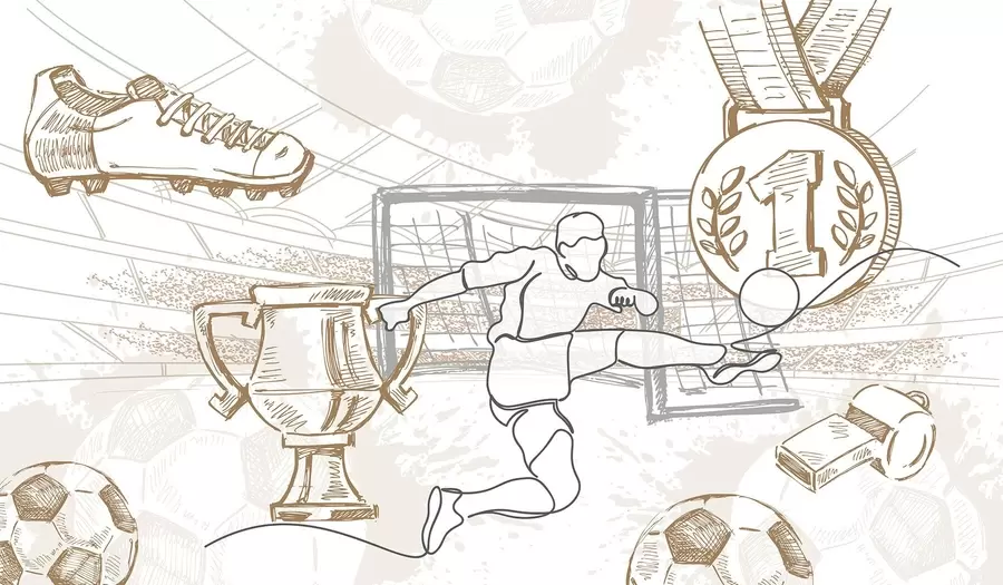 Fototapet Fotbollsattribut w04108v1