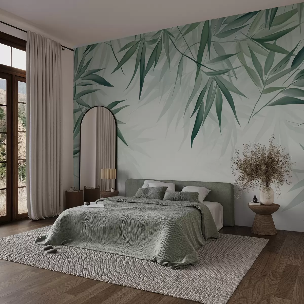 Fototapet Blad av bambu w04147