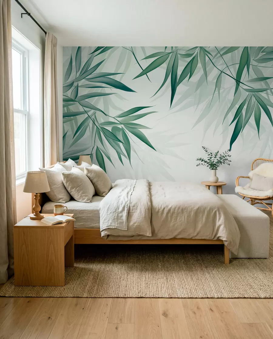 Fototapet Blad av bambu w04147