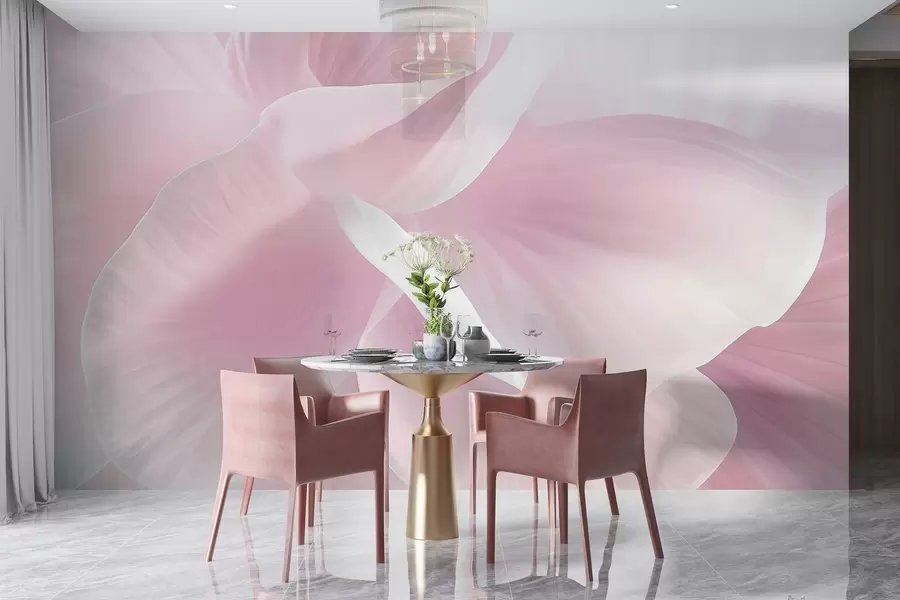 Fototapet Abstrakt texturerad blomma med skira kronblad, mjuk belysning, elegant komposition, minimalistisk estetik w09211v1