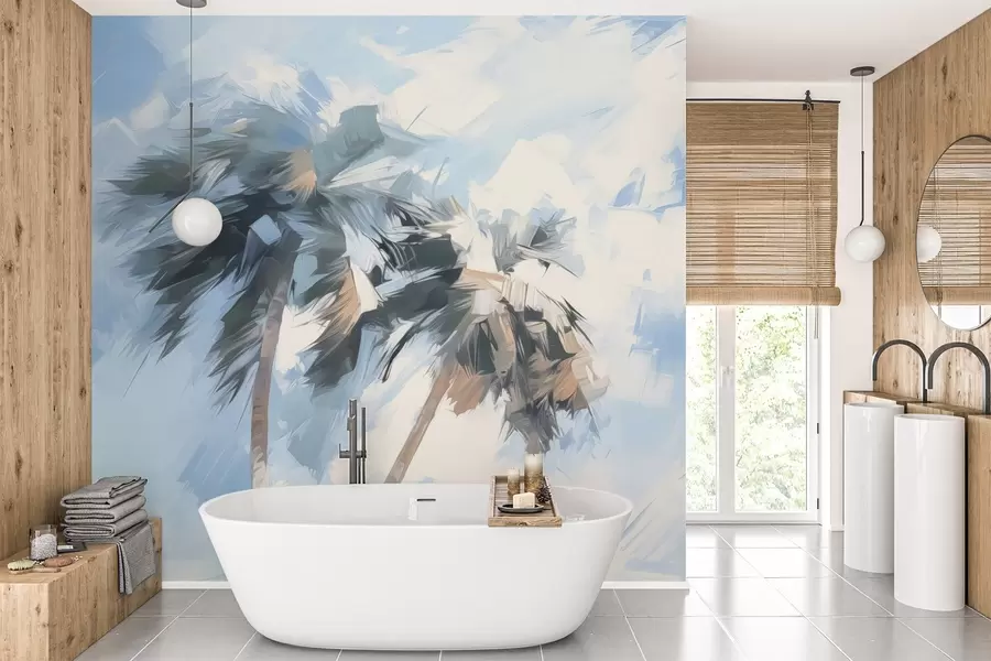 Fototapet Palmer imitation målning w04176