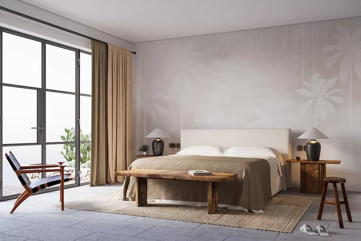 Fototapet Dimma med palmer w04180v2