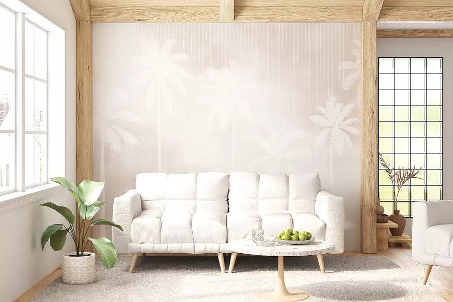 Fototapet Dimma med palmer w04180v2