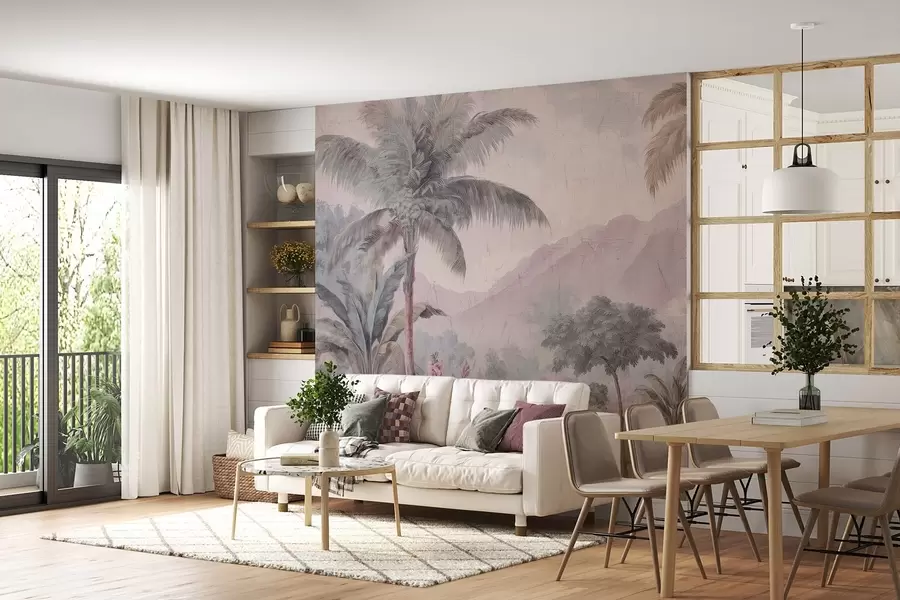 Fototapet tropisk djungel i retrostil w04139