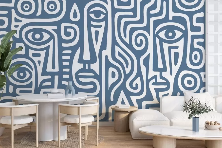 Fototapet Stiliserade ansiktsdetaljer w04186v1