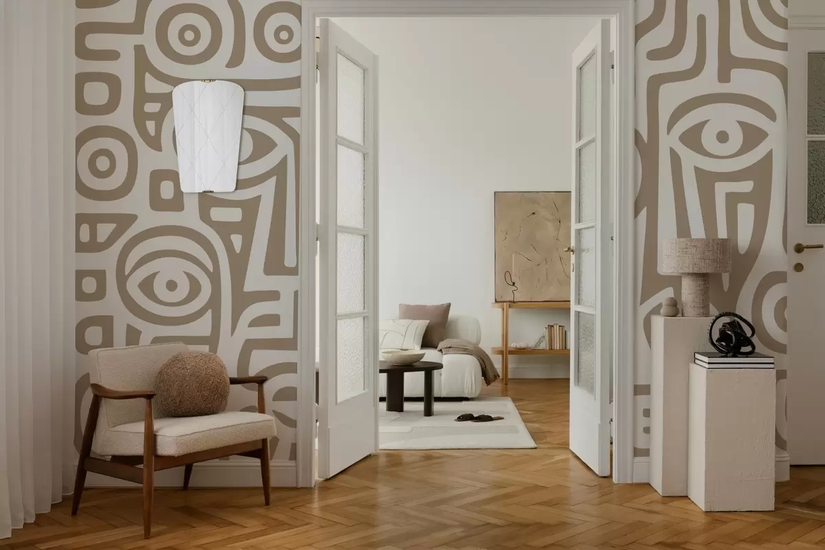 Fototapet Stiliserade ansiktsdetaljer w04186v2