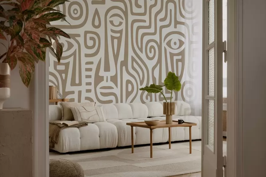 Fototapet Stiliserade ansiktsdetaljer w04186v2