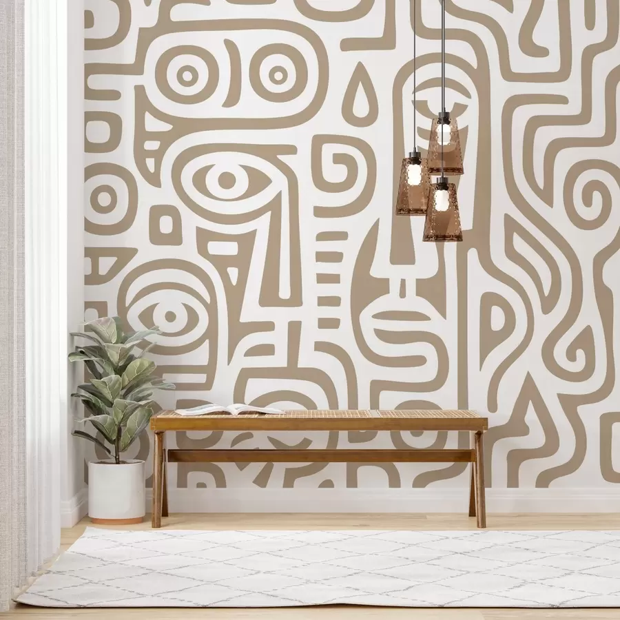 Fototapet Stiliserade ansiktsdetaljer w04186v2