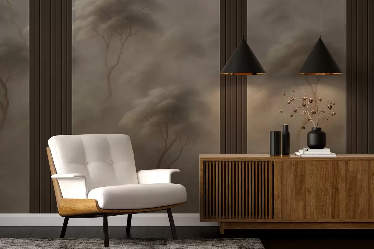 Fototapet Skog möter panelkonst w04187