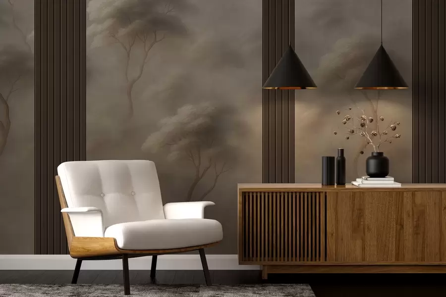 Fototapet Skog möter panelkonst w04187