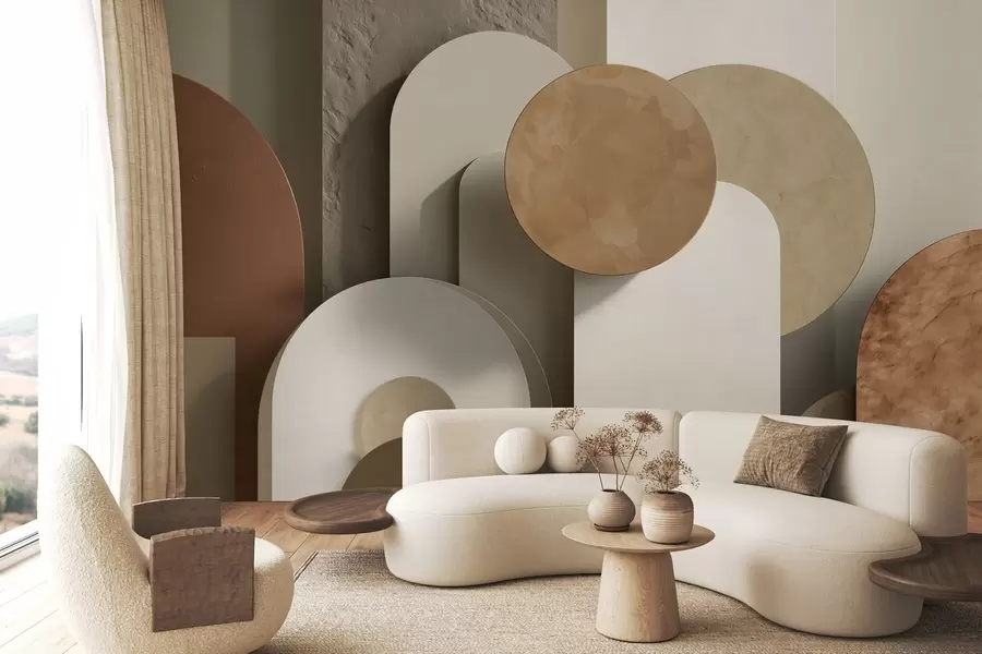 Fototapet geometri med volymsimulering w04208