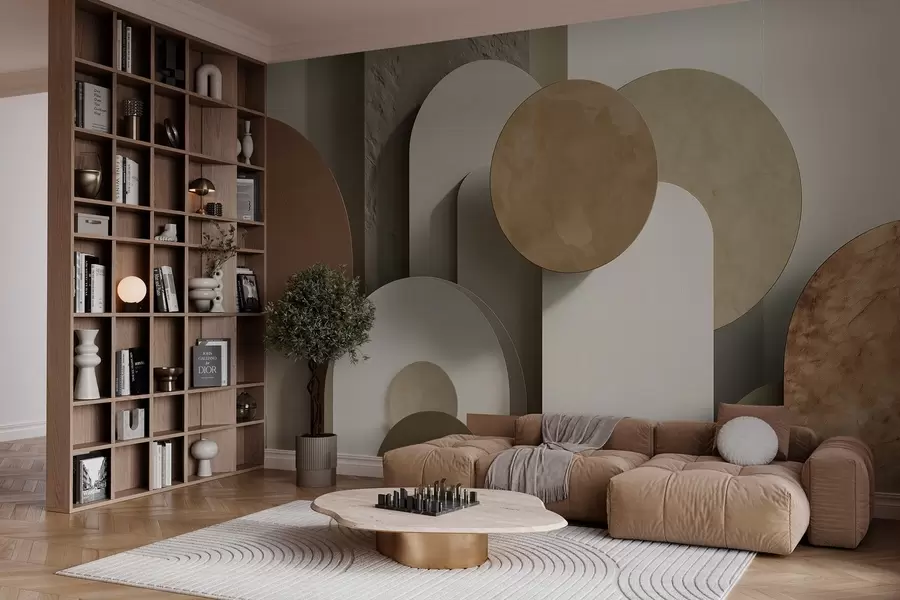 Fototapet geometri med volymsimulering w04208