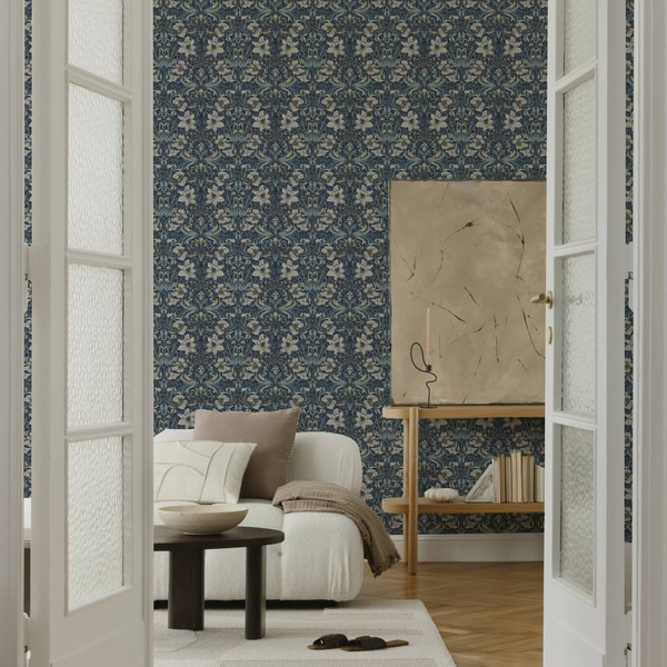 Fototapet Klassisk blomsterprydnad i stil med William Morris, Tapeter Blommor och växter, a00232 : Uwalls.se