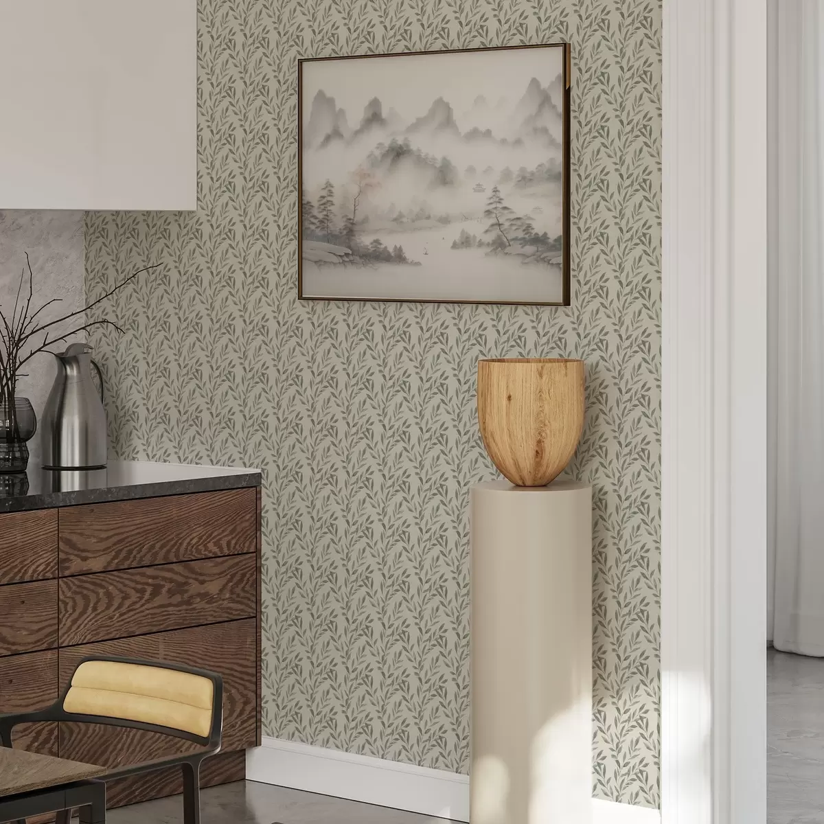 Bakgrund Snygga olivkvistar på en ljus bakgrund a00243