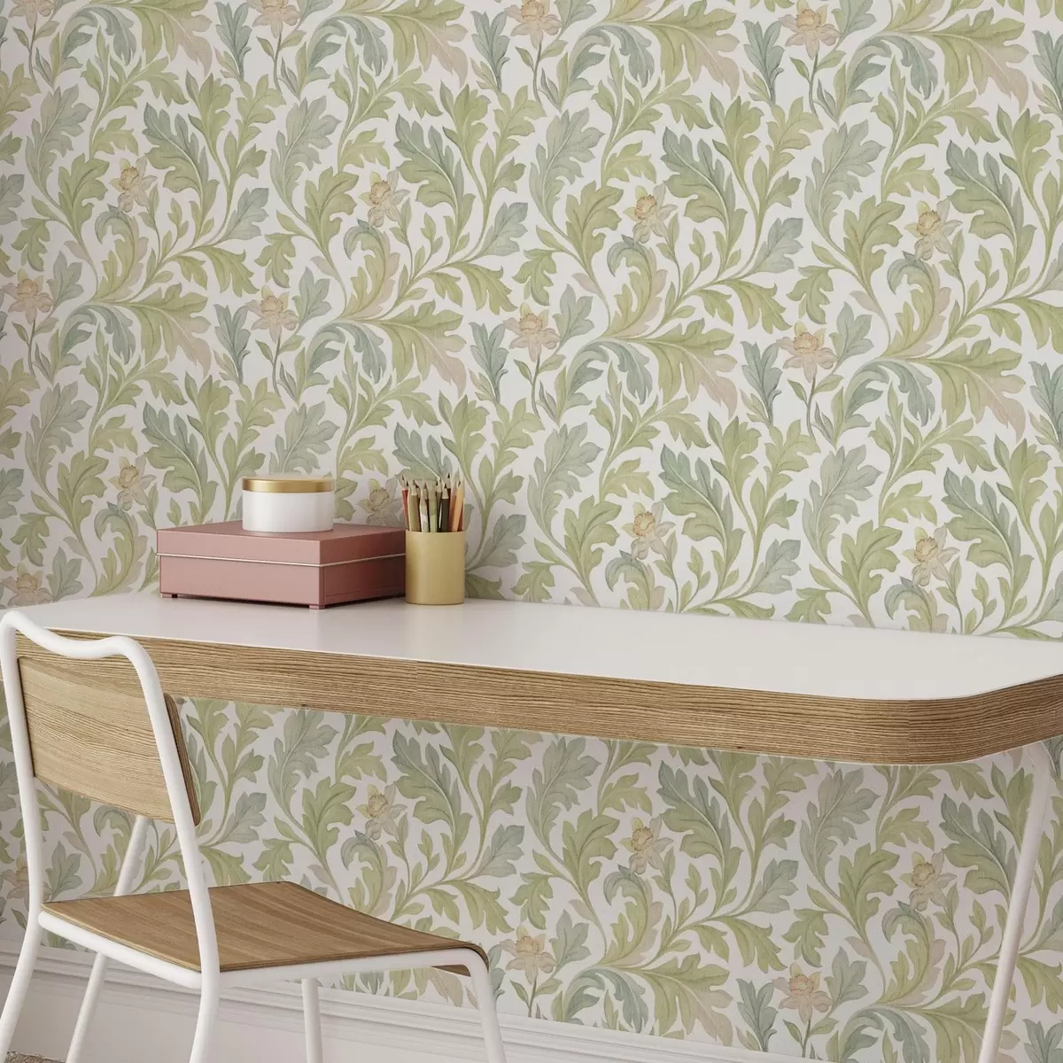 Bakgrund Vintageblommig prydnad på vit bakgrund a00277v2