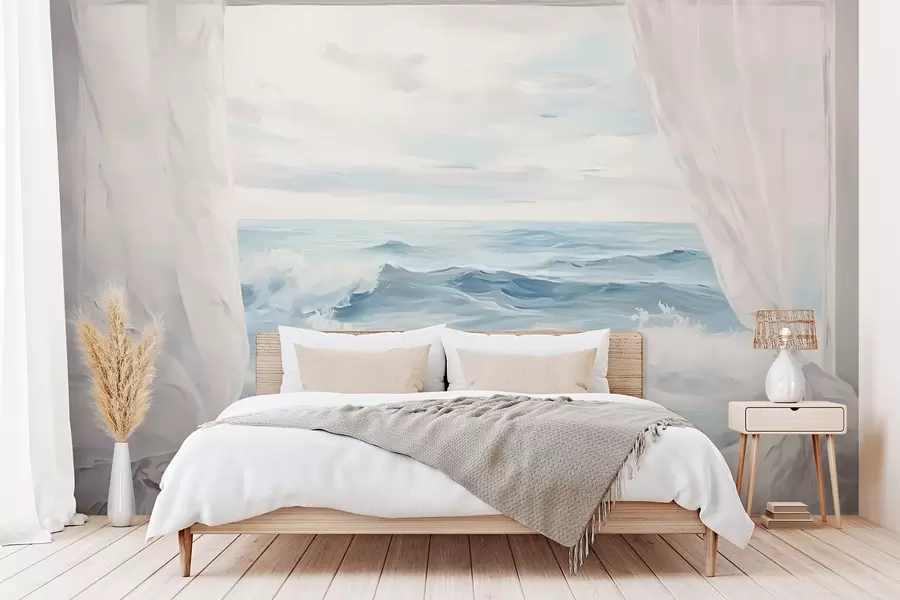 Fototapet Utsikt från fönstret mot havet w04230