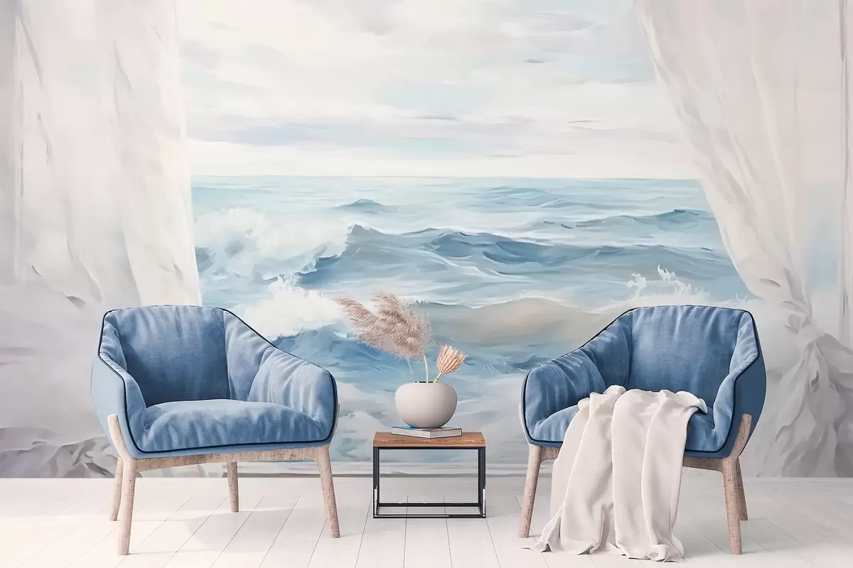 Fototapet Utsikt från fönstret mot havet w04230