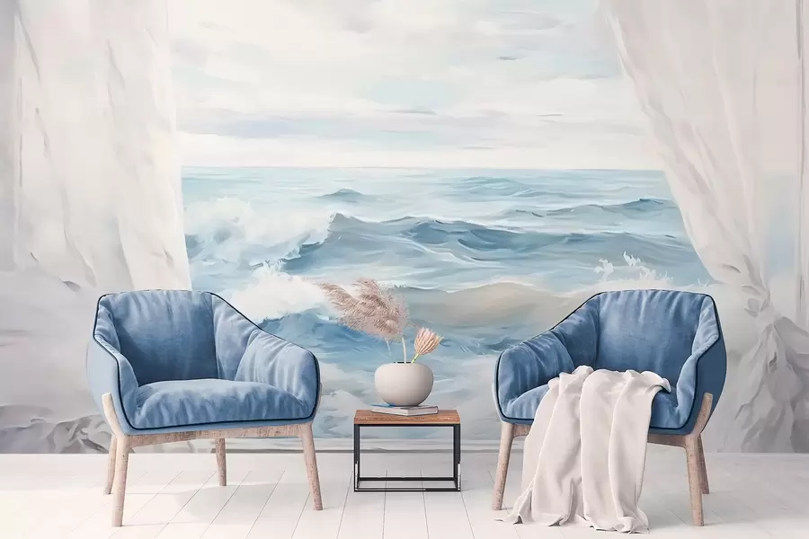 Fototapet Utsikt från fönstret mot havet w04230