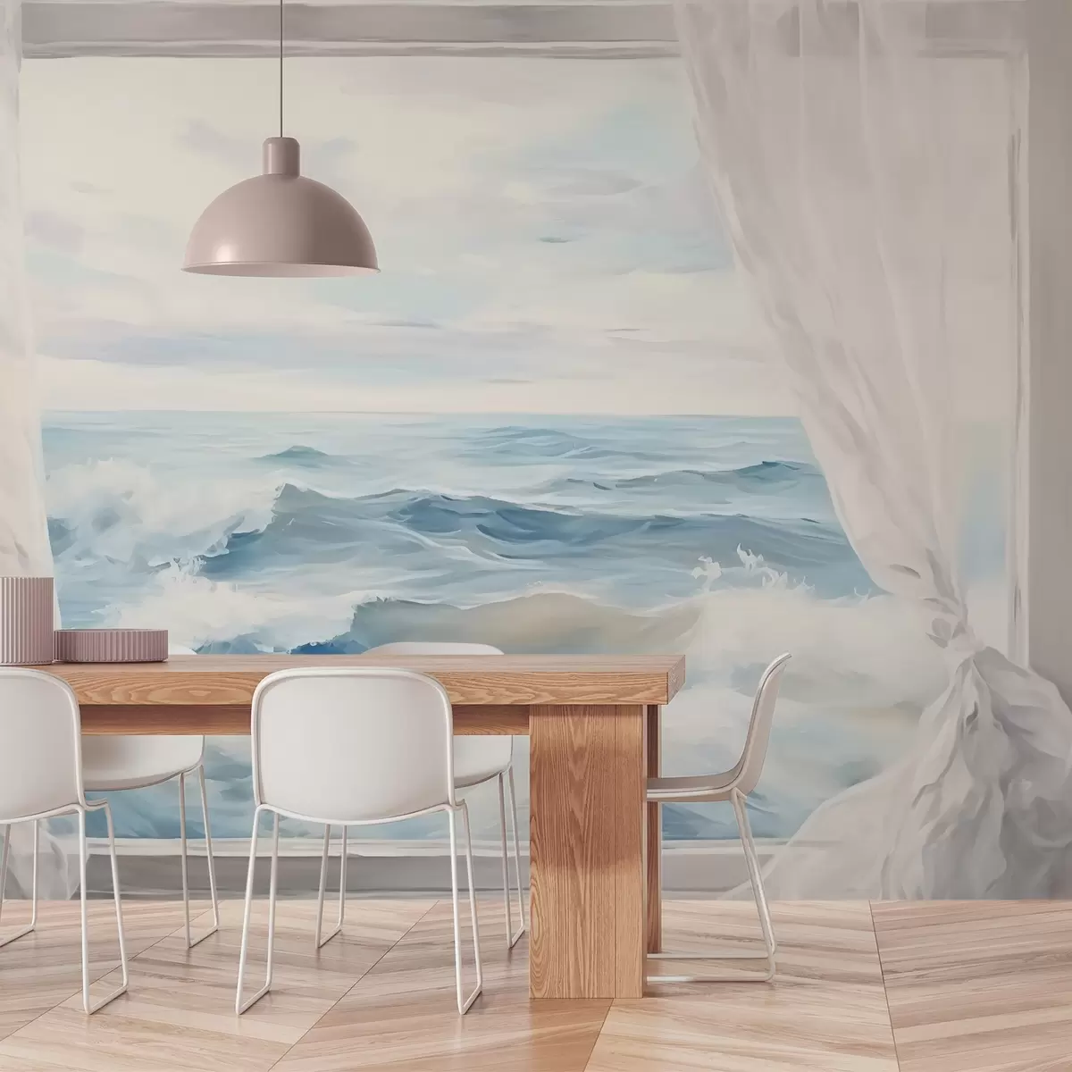 Fototapet Utsikt från fönstret mot havet w04230