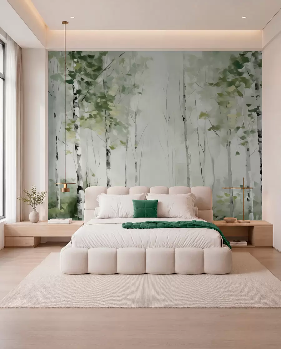Fototapet Imitation av lövskogsmålning w04234