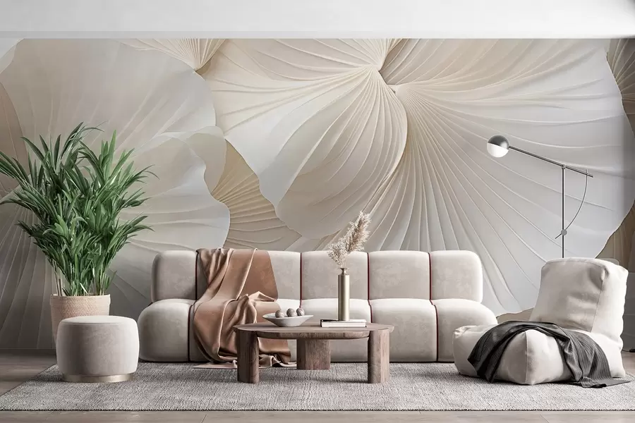 Fototapet kronblad, blommor, vit, grädde, textur, ömhet, dekorativ w04216