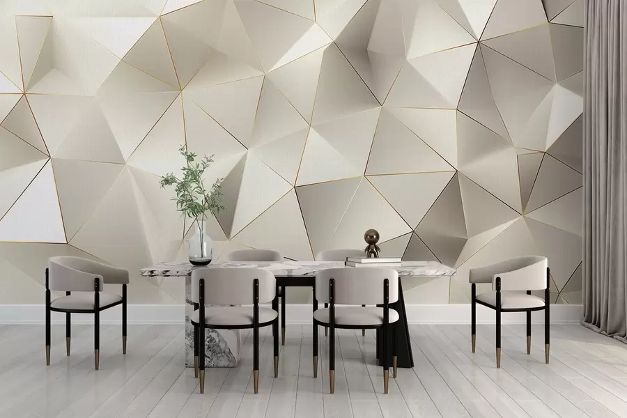 Fototapet geometri, abstraktion, ljus, fasetter, mönster, struktur w04236