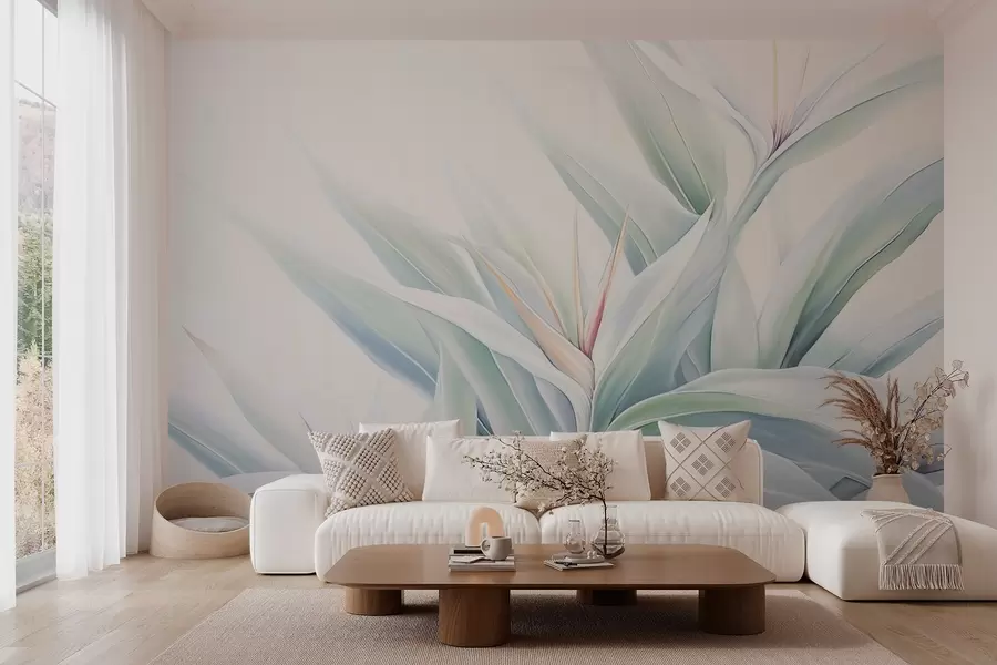Fototapet Strelitzia bladverk w04264