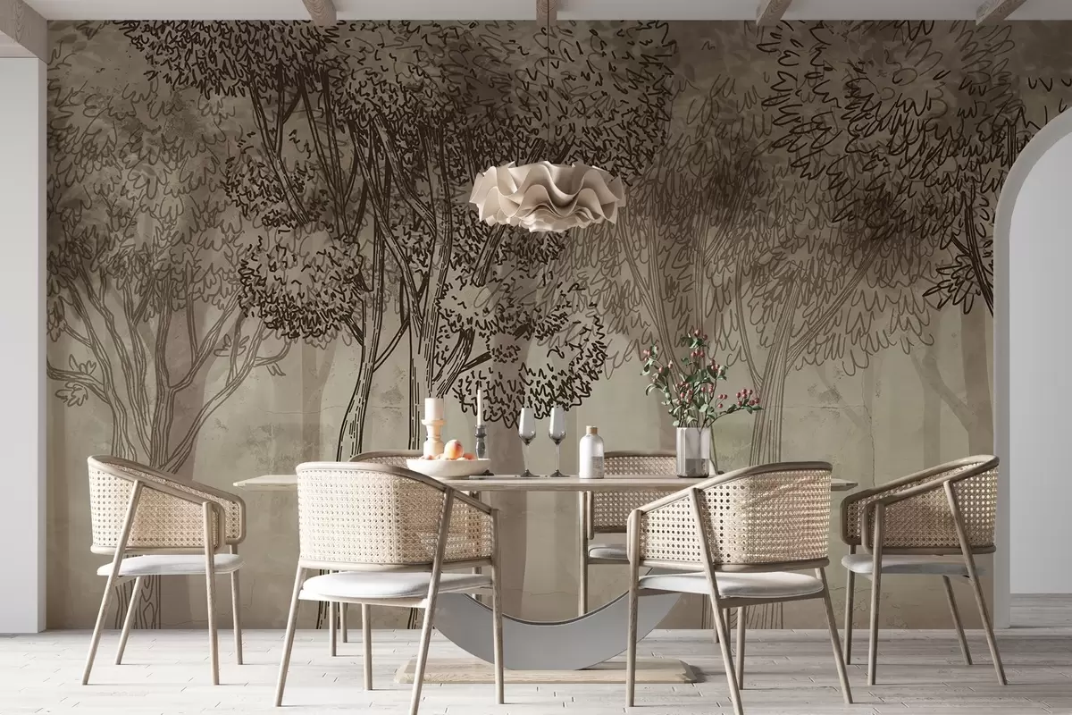 Fototapet Lummiga lövträd w04251