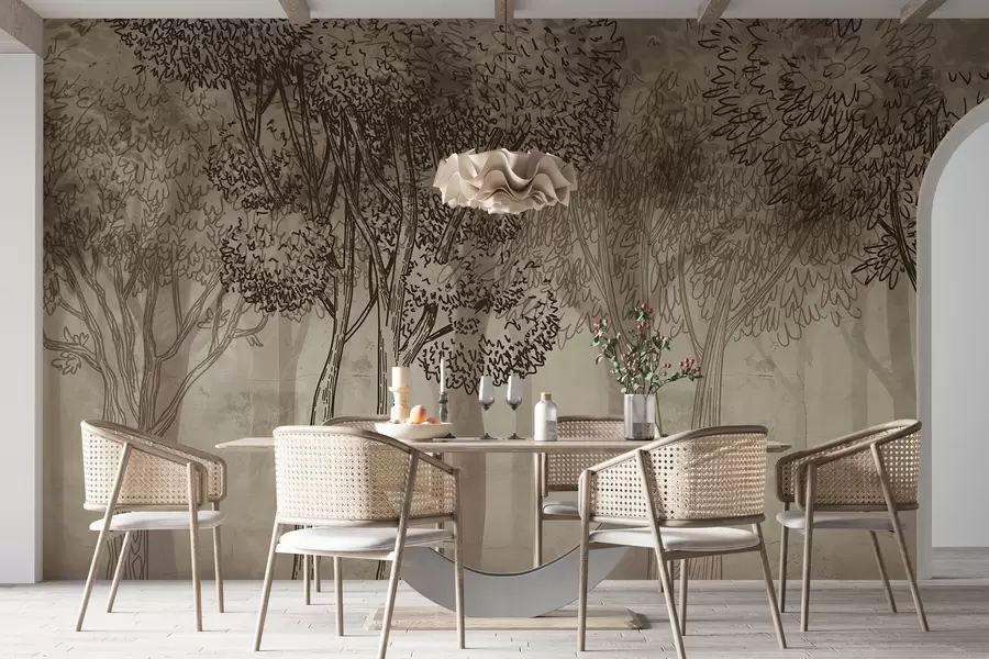 Fototapet Lummiga lövträd w04251